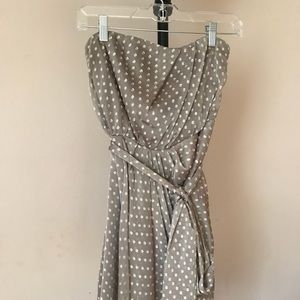 Express nude polka dot dress